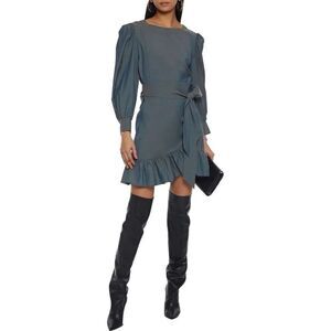 Isabel Marant Etoile Nelicia wrap-effect ruffled wool mini dress FR34